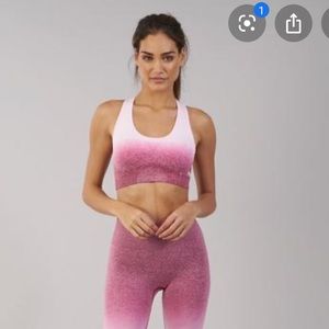 Gymshark red and white ombré sports bra